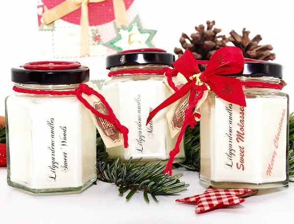 Winterduft 3-er Set im Country House Jar small. Sweet Woods, Sweet Molasses und Mulberry.